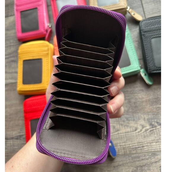 Accordion Style Card ID Wallet Dark Pink - Picture 3 of 3